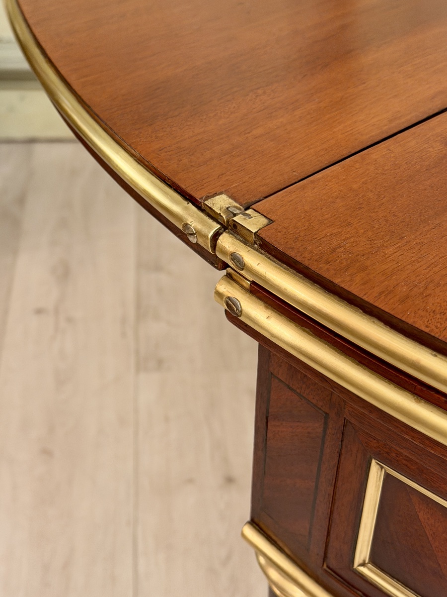 Table Demi Lune à Système en Acajou d'Epoque Louis XVI, Vers 1780-photo-1