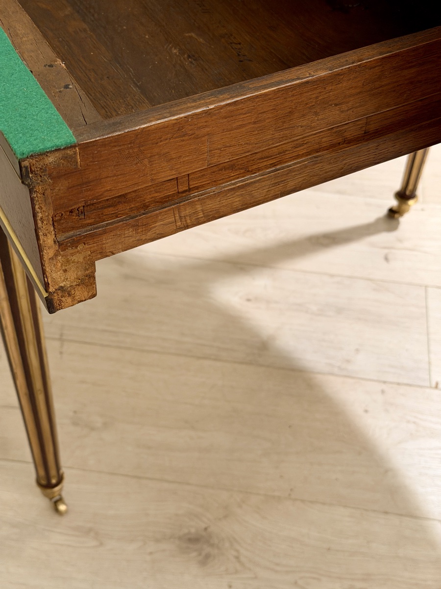 Table Demi Lune à Système en Acajou d'Epoque Louis XVI, Vers 1780-photo-2