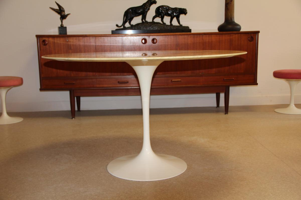 Knoll Eero Saarinen Marble Table Circa 1970-photo-2