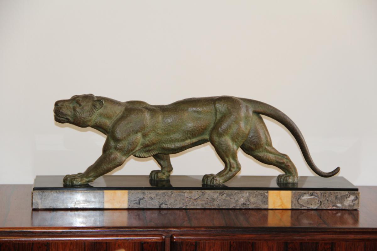 Sculpture Panthere Signee Chiparus (1888 - 1947) 