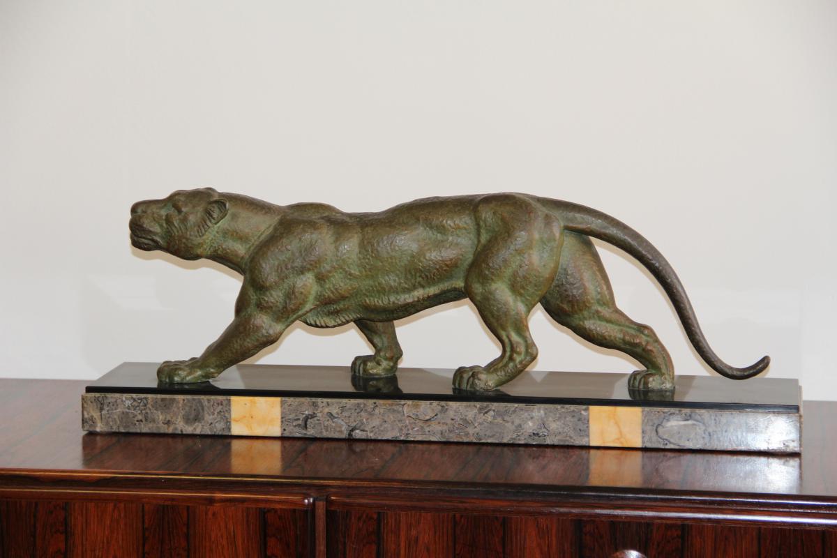 Sculpture Panthere Signee Chiparus (1888 - 1947) -photo-2