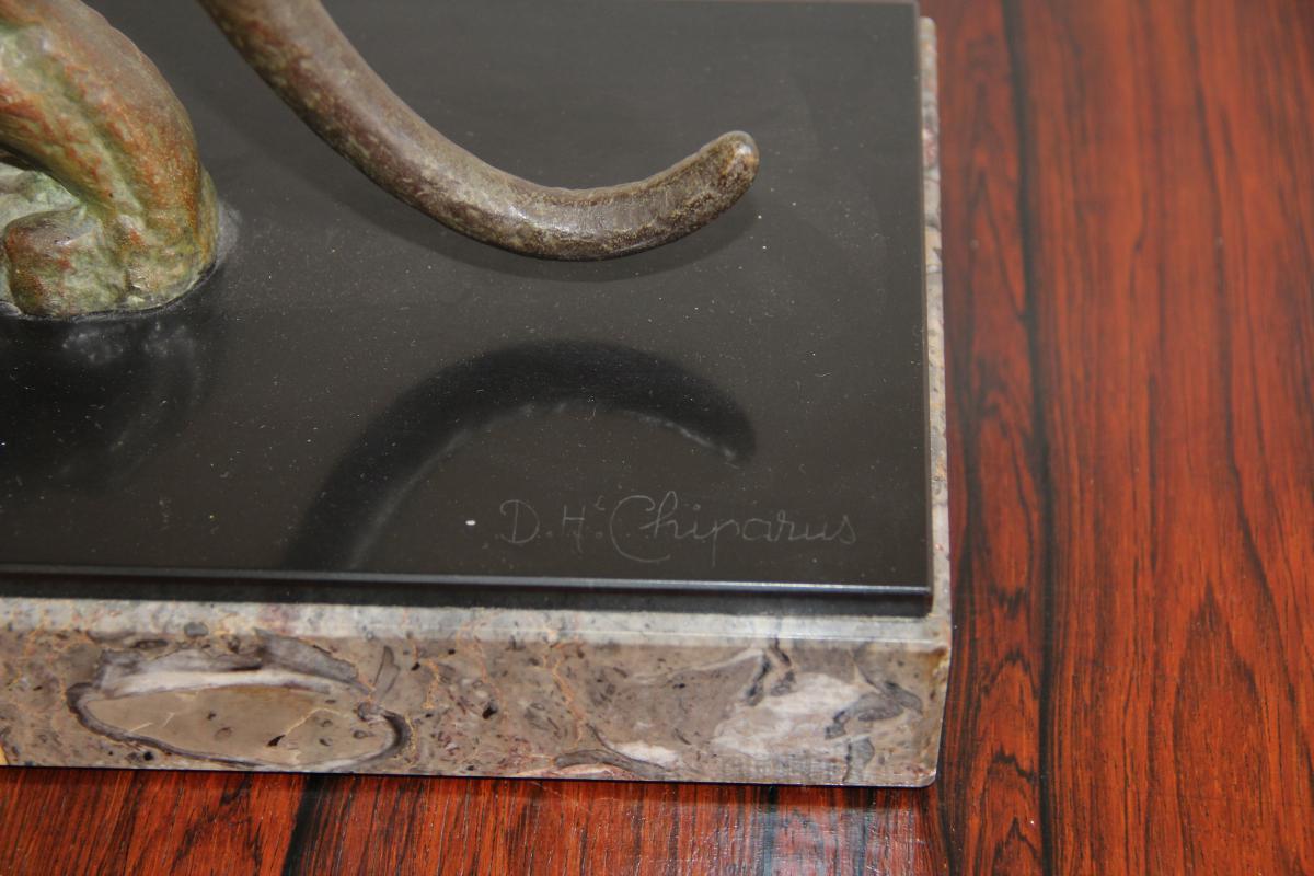 Sculpture Panthere Signee Chiparus (1888 - 1947) -photo-3
