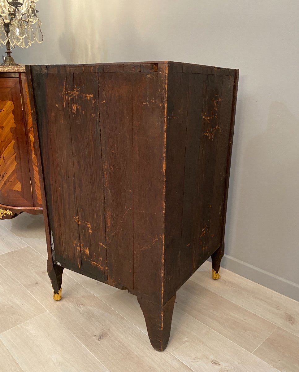 Belle Paire d'Encoignures En Marqueterie d'Epoque Louis XV De Jacques Dubois (1694-1763)-photo-4