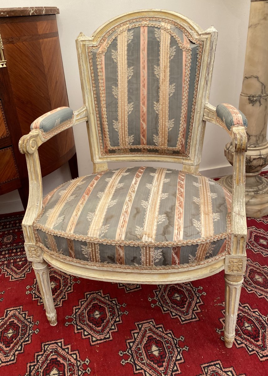 Fauteuil d'Epoque Louis XVI Estampille Delaunay XVIIIeme-photo-2