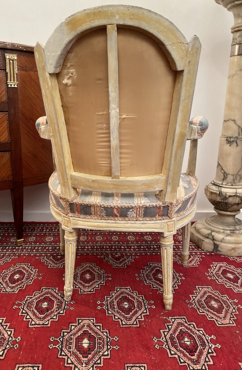 Fauteuil d'Epoque Louis XVI Estampille Delaunay XVIIIeme-photo-2