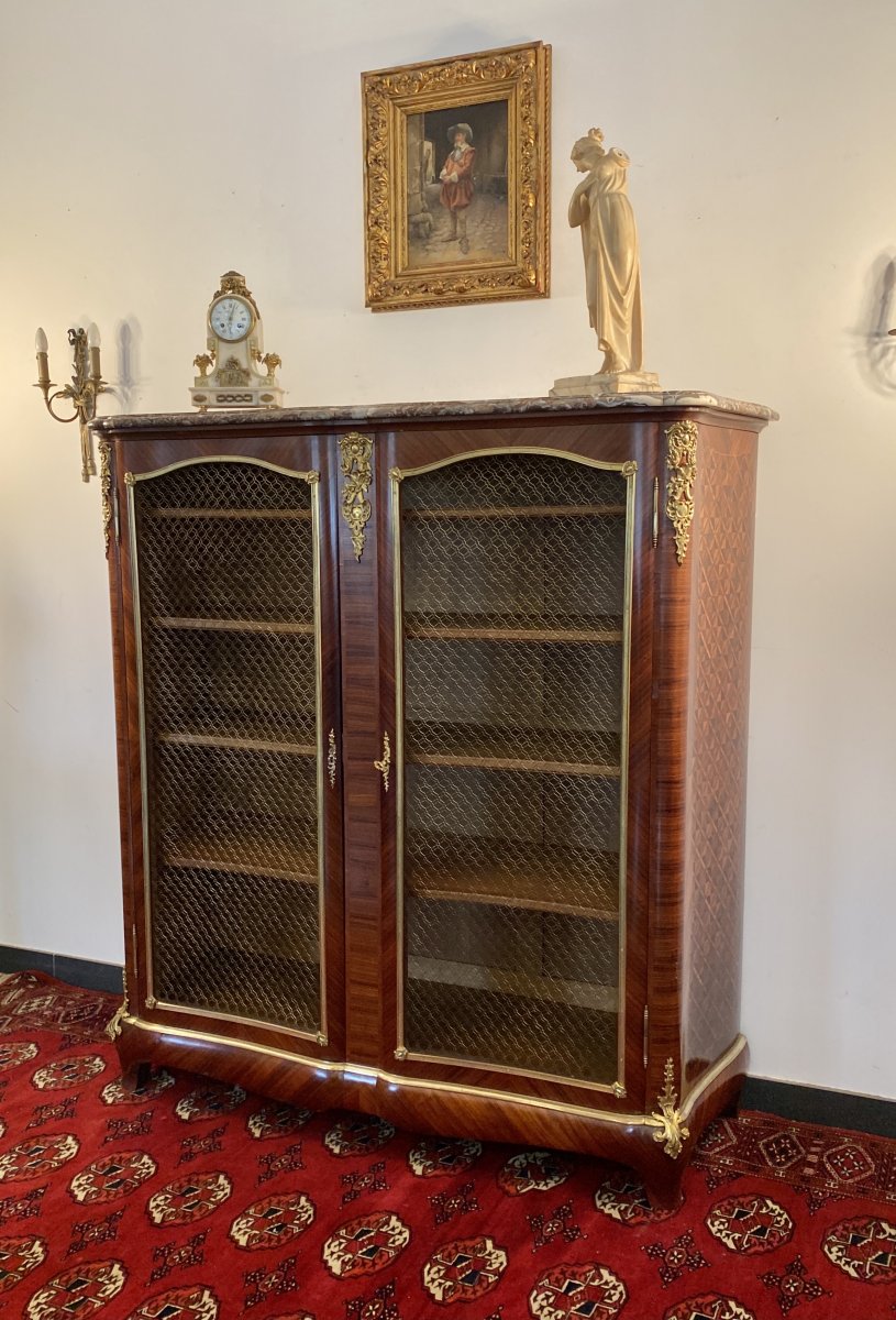 Beautiful Library In Marquetry And Bronze Paul Sormani Napoleon III Period-photo-5