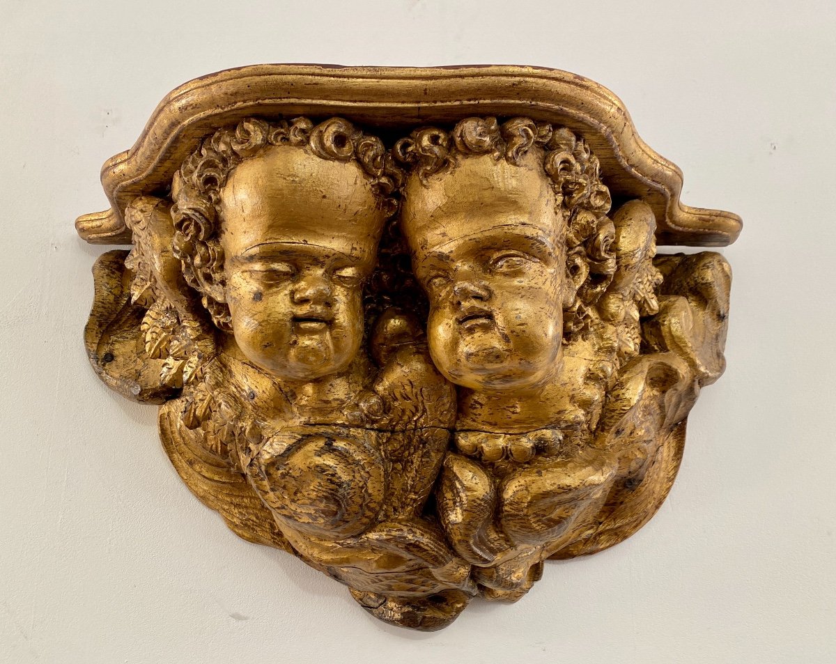 Imposante Console d'Applique de Style Louis XV En Bois Doré Epoque XVIIIème Siècle