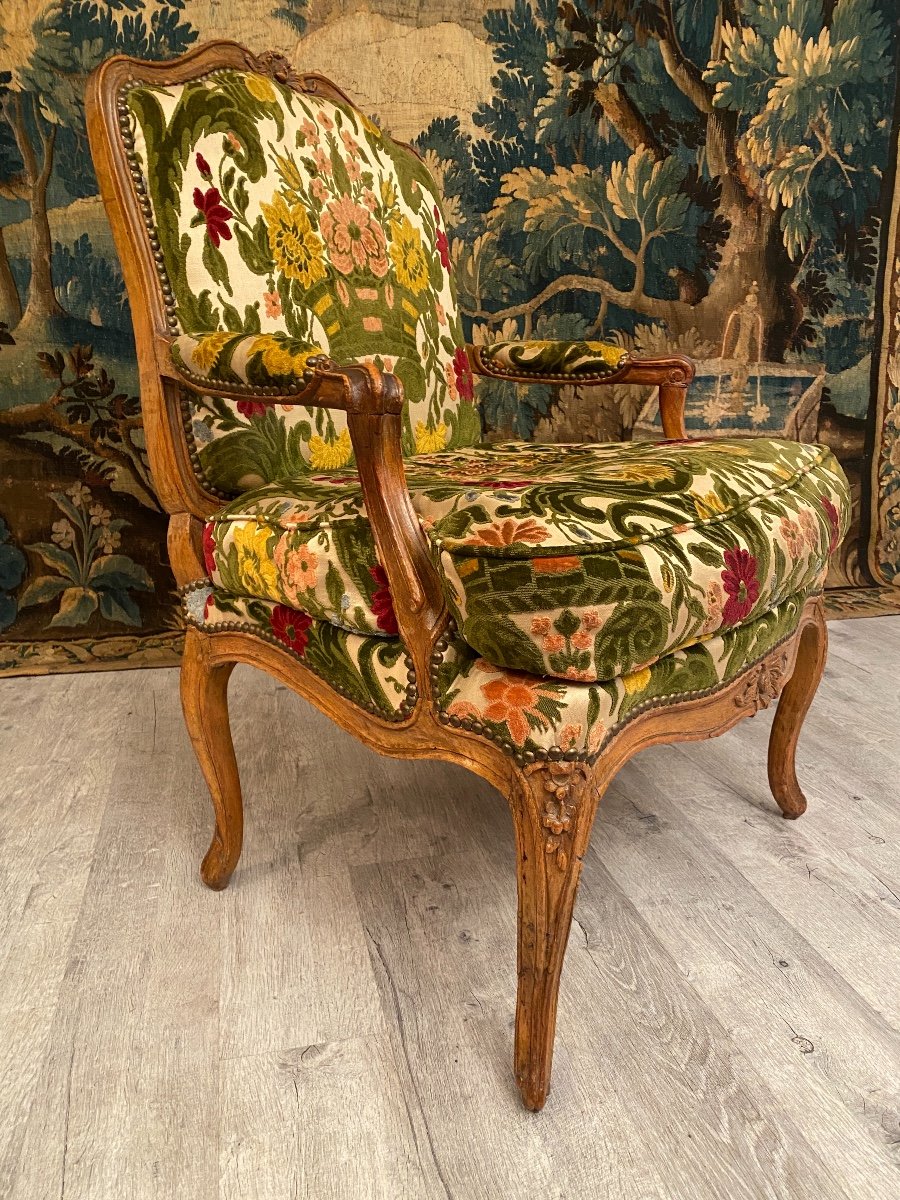 Large Fauteuil A Dossier Plat Epoque Louis XV Vers 1730-photo-6