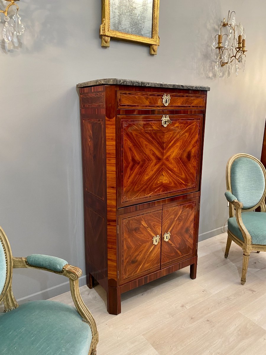 Stumpff Jean-chrysostome, Secretary Of The Louis XVI Period In XVIIIth Marquetry Around 1770-photo-2