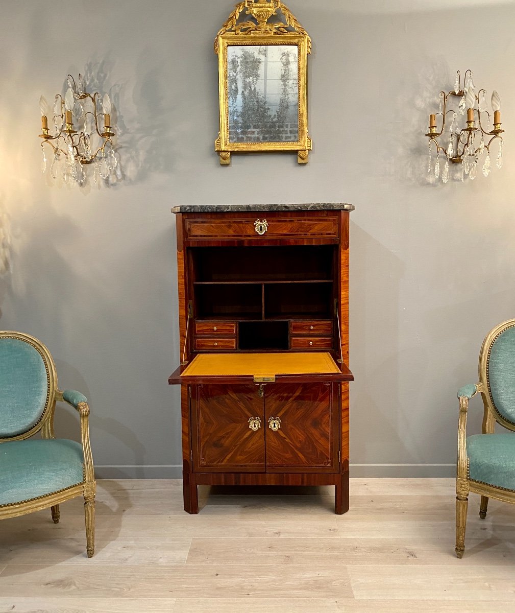 Stumpff Jean-chrysostome, Secretary Of The Louis XVI Period In XVIIIth Marquetry Around 1770-photo-4