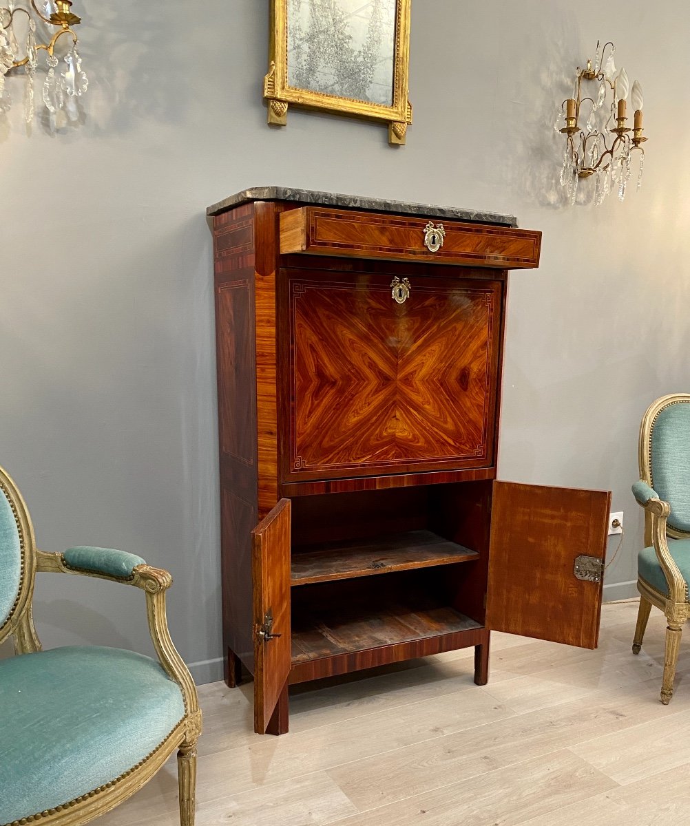 Stumpff Jean-chrysostome, Secretary Of The Louis XVI Period In XVIIIth Marquetry Around 1770-photo-1