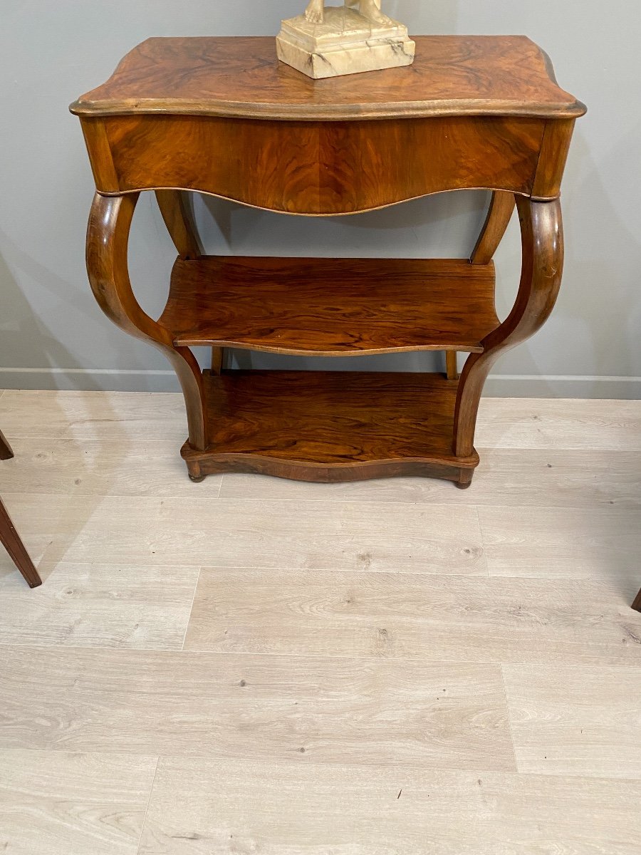 Restoration Period Console In Walnut XIXth Around 1850-photo-1