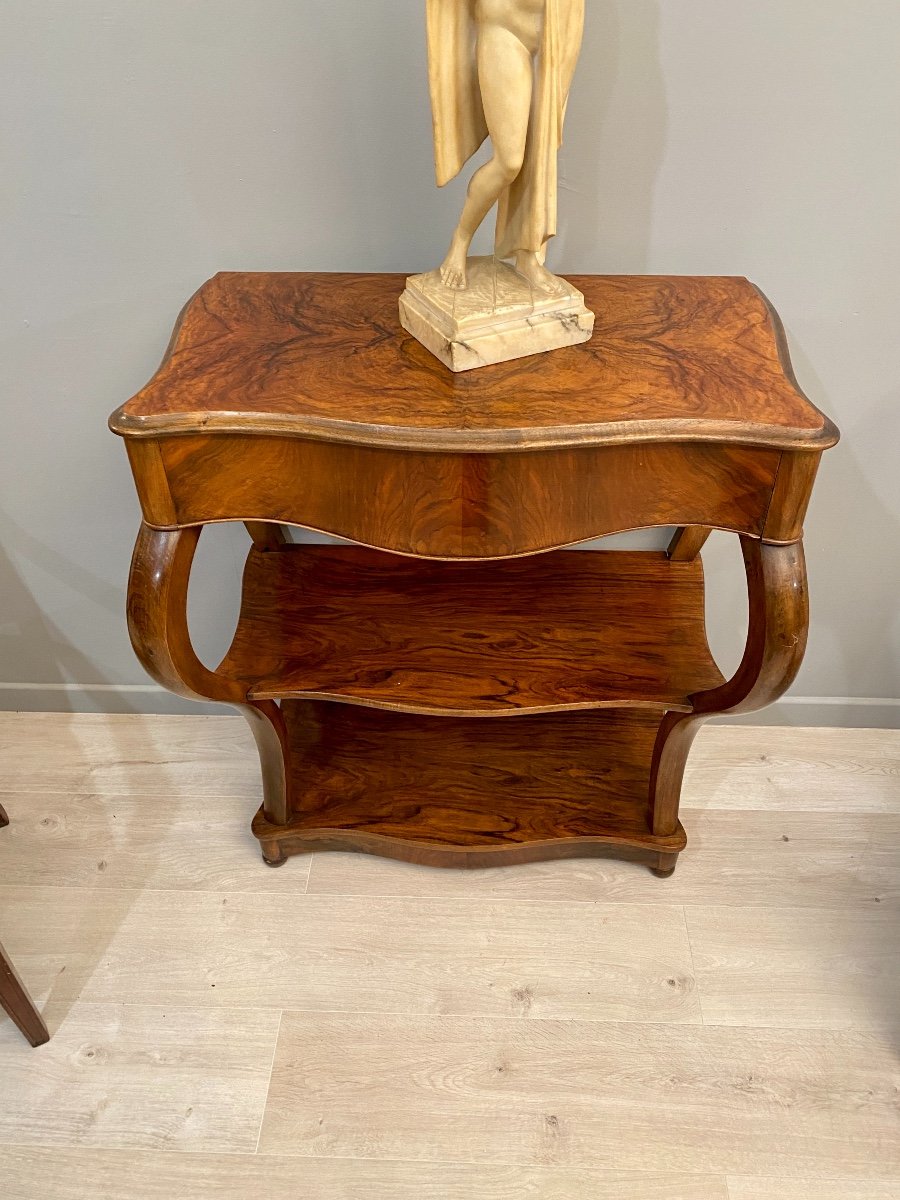 Restoration Period Console In Walnut XIXth Around 1850-photo-5