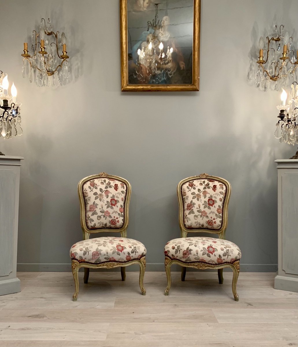 Pair Of Louis XV Style Chairs XIXth Century-photo-2