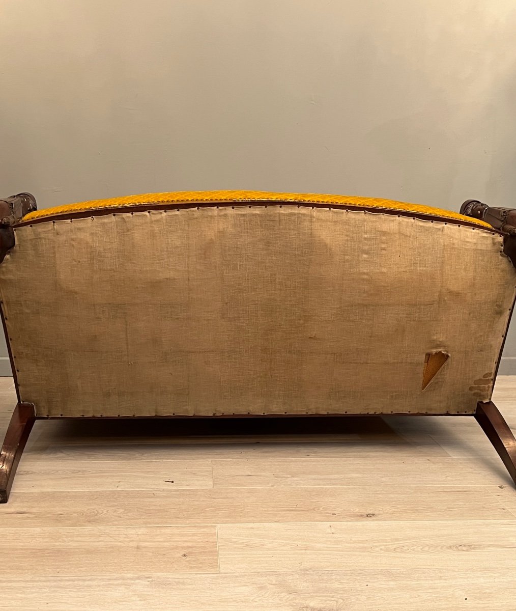 Rare Mahogany Bench Empire Return From Egypt Model Of Jacob Epoque XIXth-photo-2