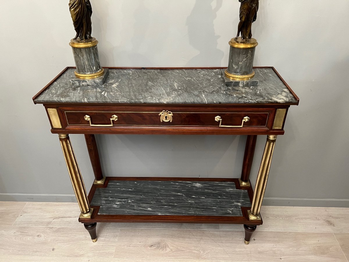 Console Louis XVI Marble Turquin, Circa 1780-photo-3