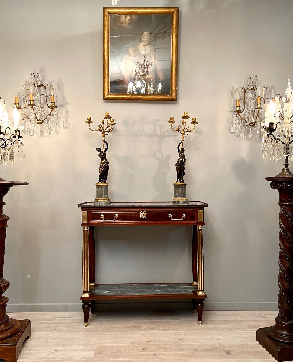 Console Louis XVI Marble Turquin, Circa 1780-photo-4