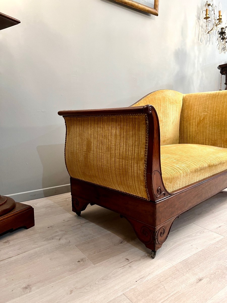 Mahogany Meridienne From Restoration Period Circa 1830-photo-4