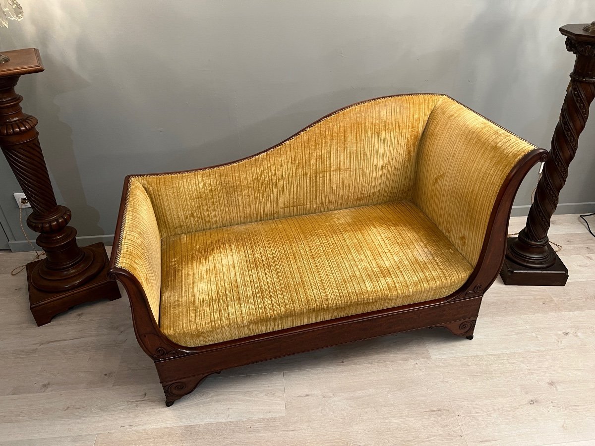 Mahogany Meridienne From Restoration Period Circa 1830-photo-1