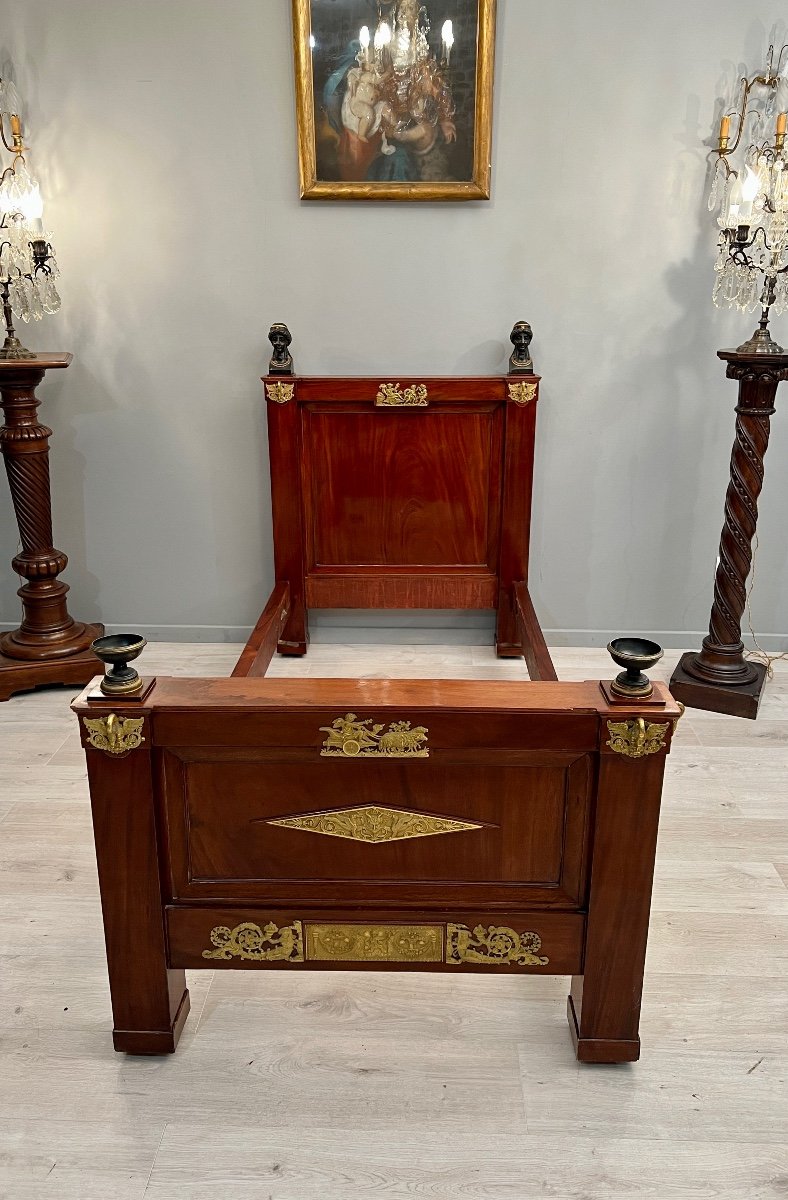 Jacob, Rare And Exceptional Empire Period Bed Return From Egypt, Circa 1810-photo-4