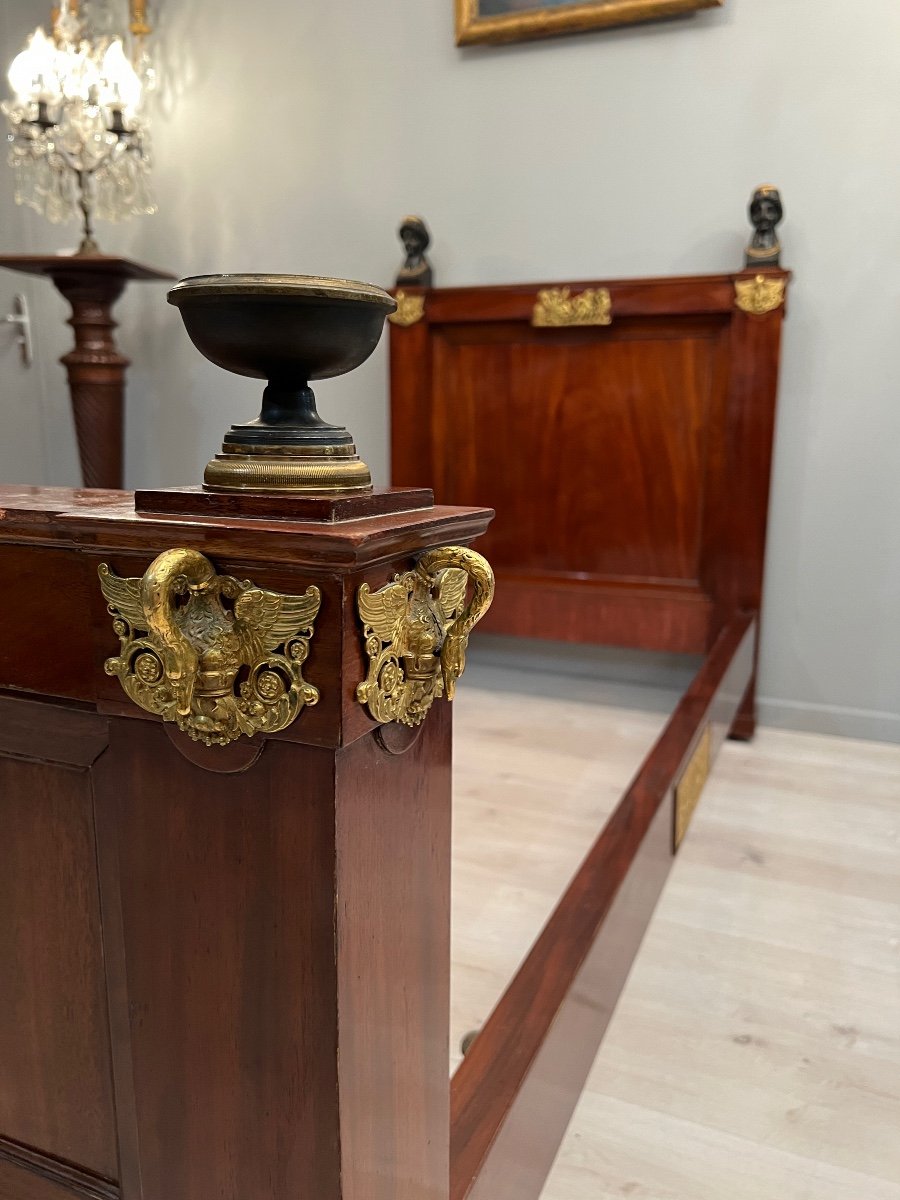 Jacob, Rare And Exceptional Empire Period Bed Return From Egypt, Circa 1810-photo-3