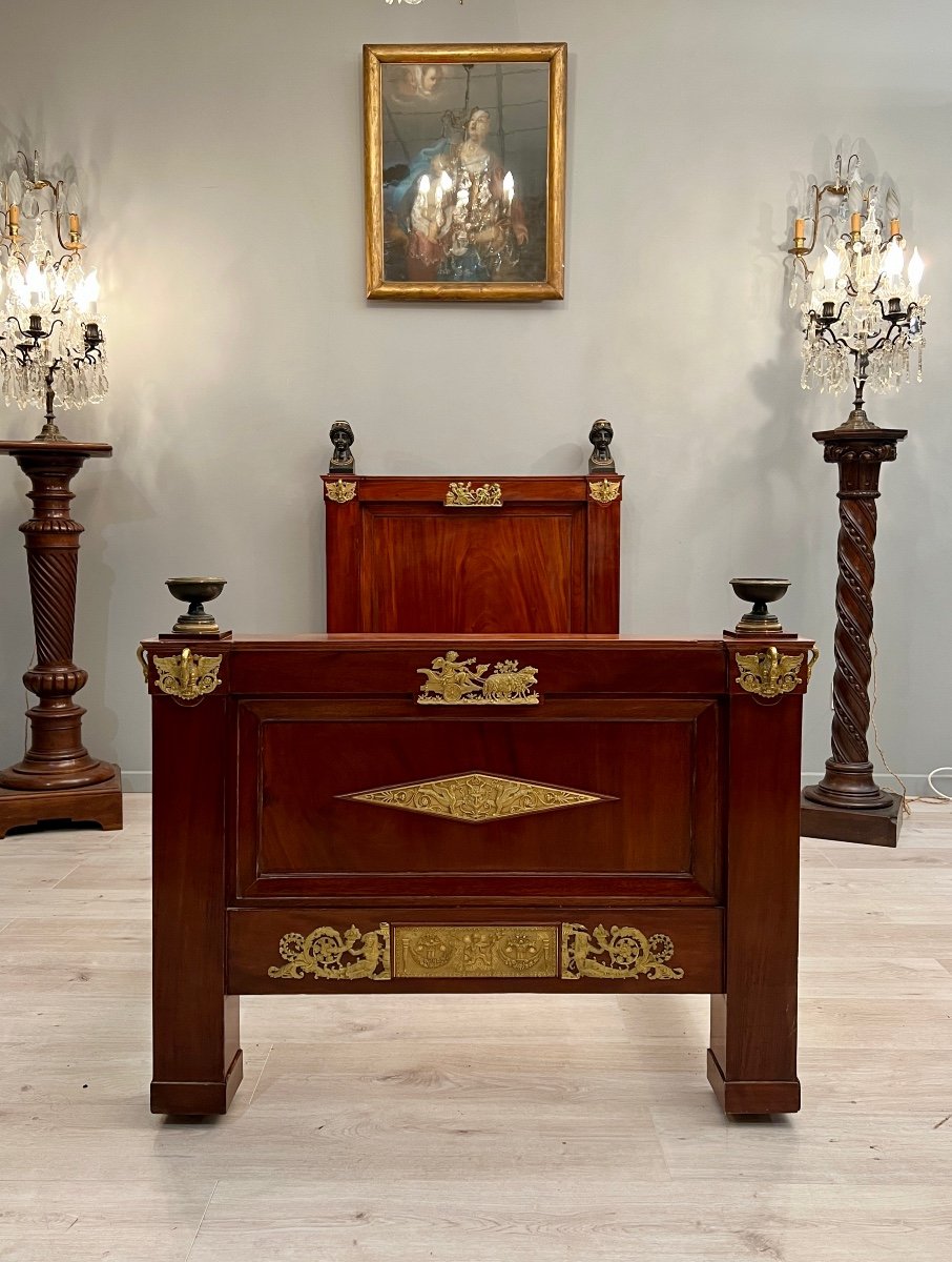 Jacob, Rare And Exceptional Empire Period Bed Return From Egypt, Circa 1810