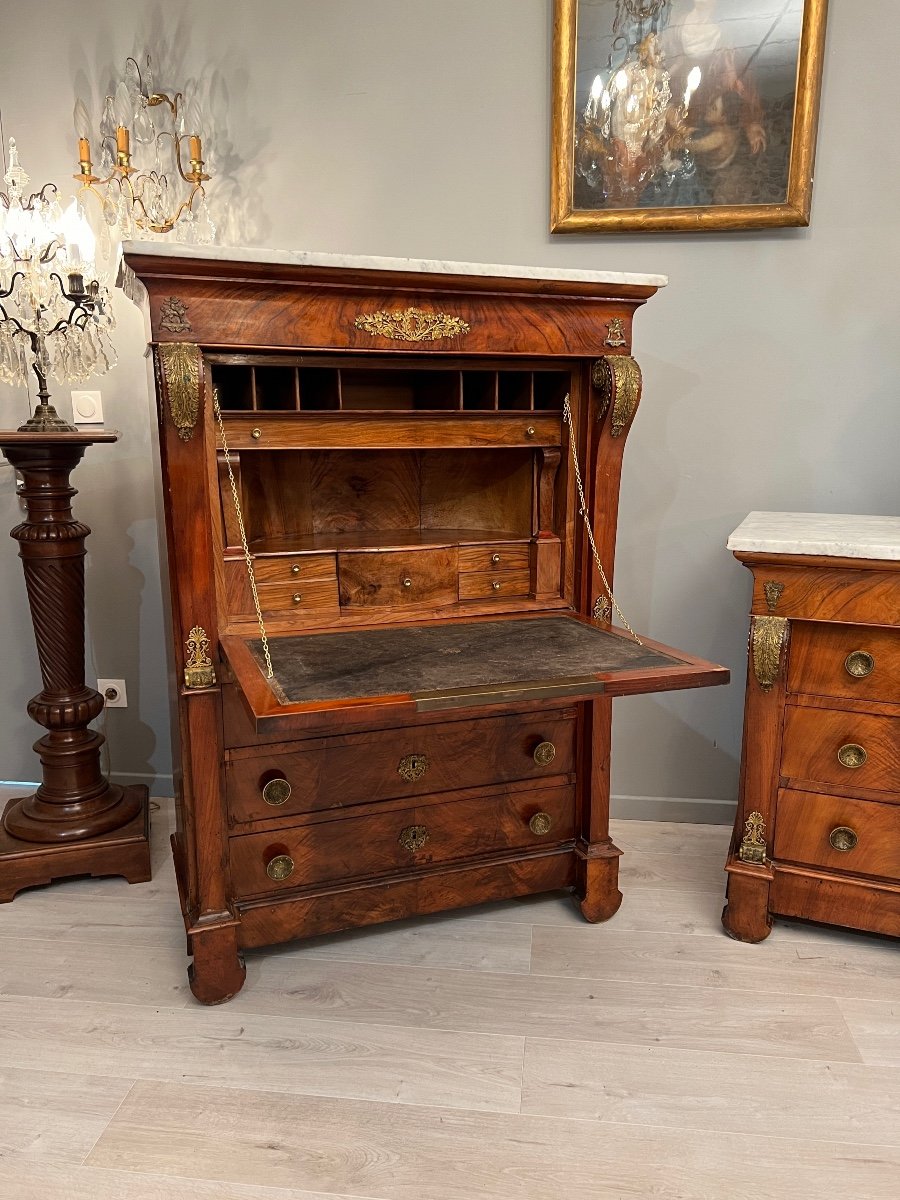 Chateau De La Malmaison, Rare Empire Period Furniture Set Around 1820-photo-1