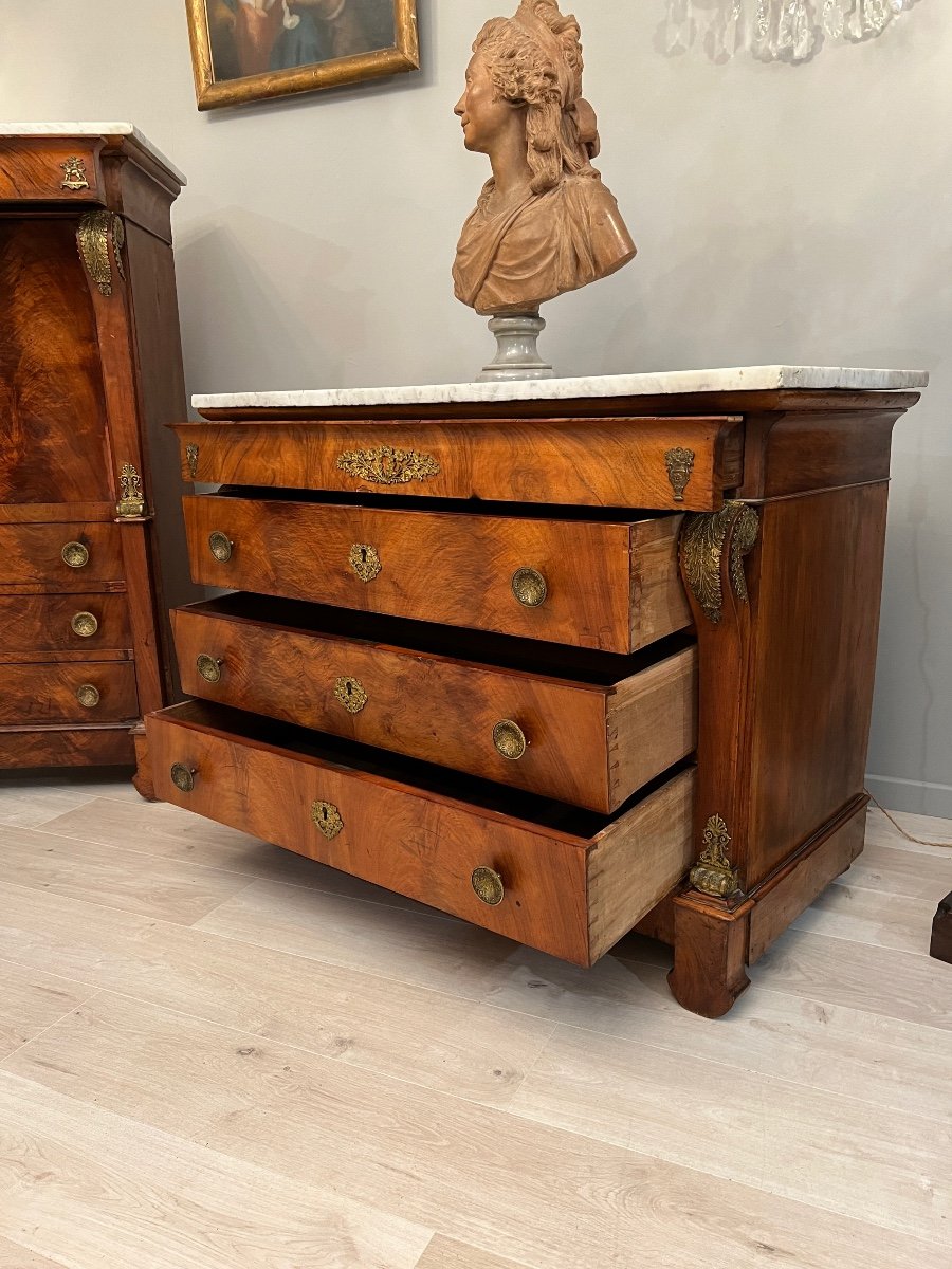 Chateau De La Malmaison, Rare Empire Period Furniture Set Around 1820-photo-5