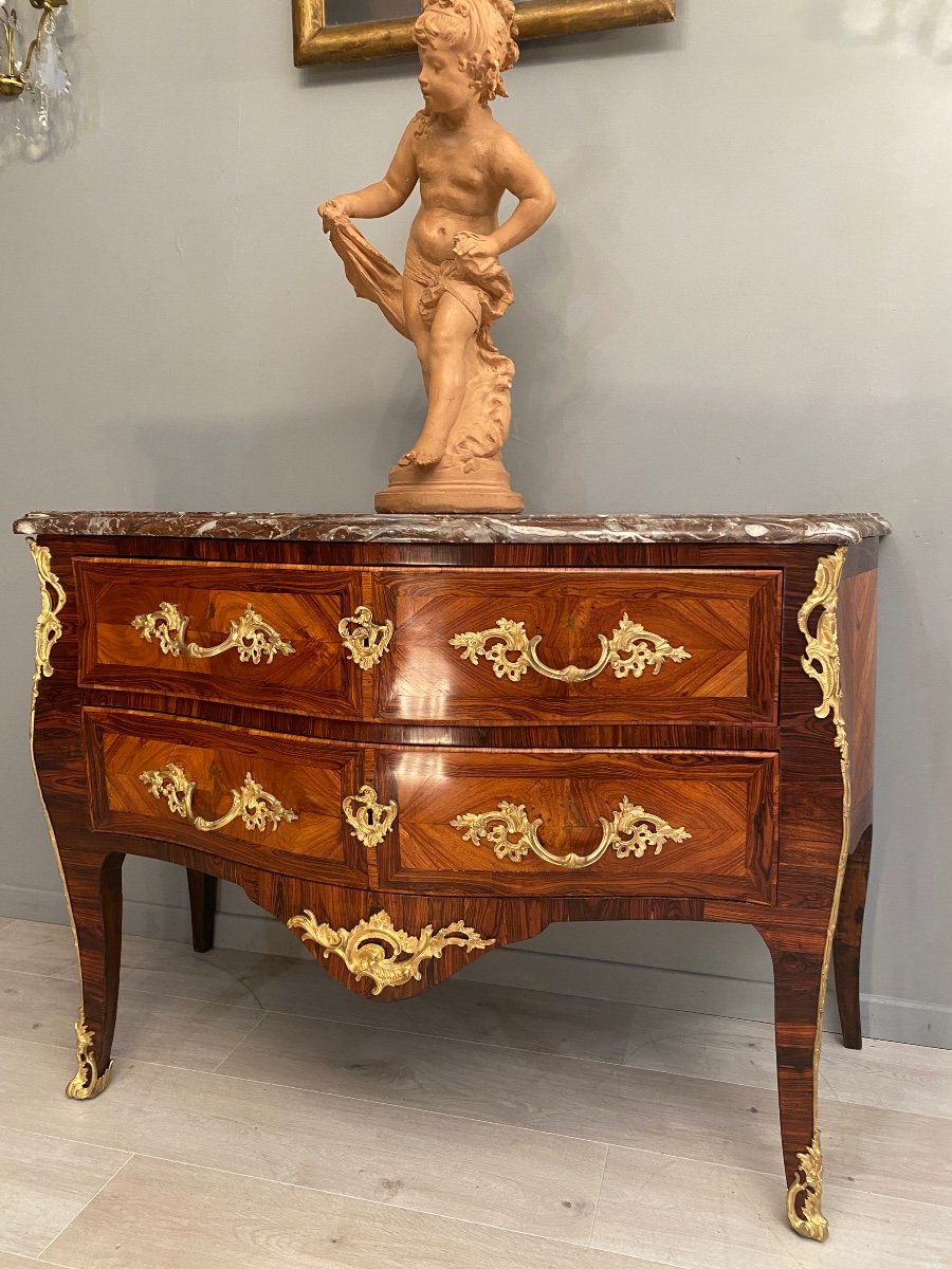 Louis XV Curved Sauteuse Commode Circa 1750
