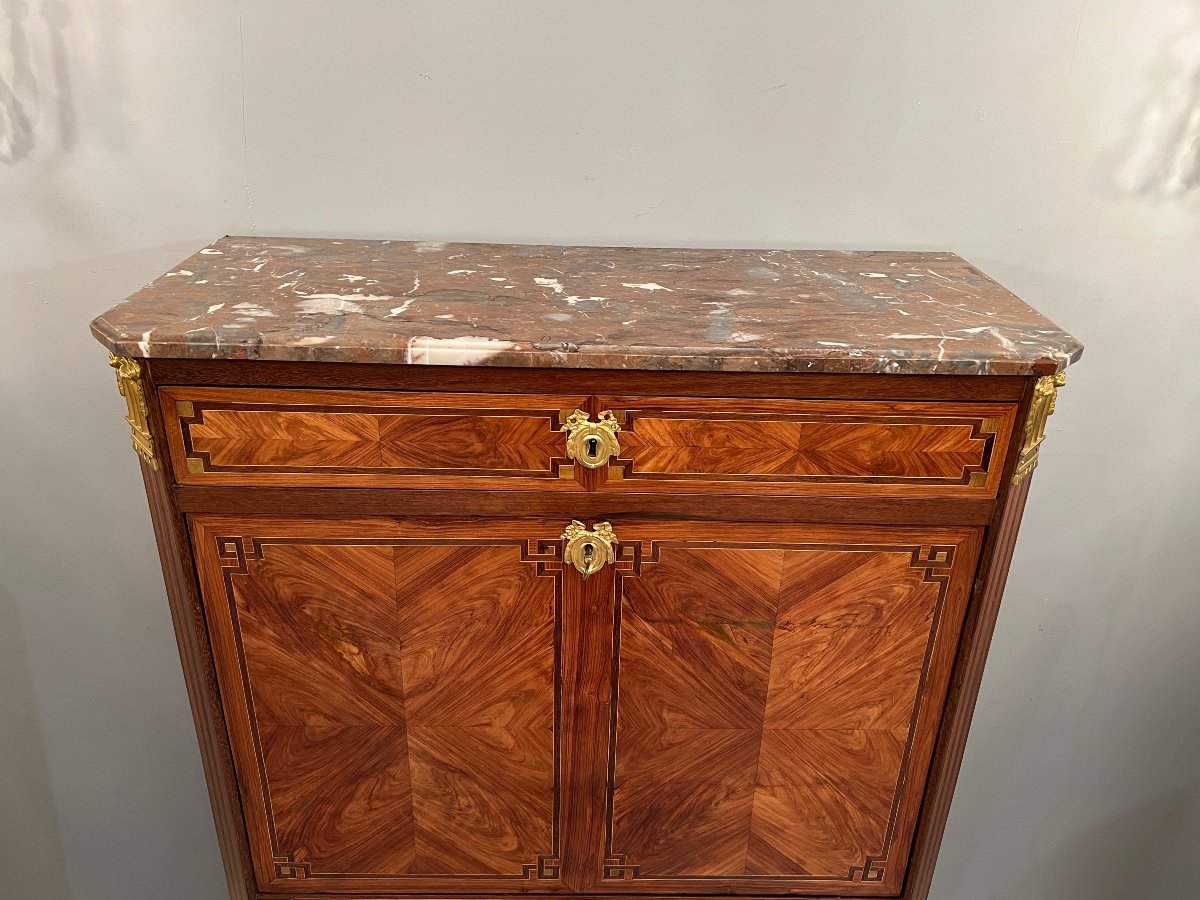 Nicolas Petit, Beautiful Louis XVI Period Secretary In Marquetry Eighteenth Century Period Around 1770-photo-2