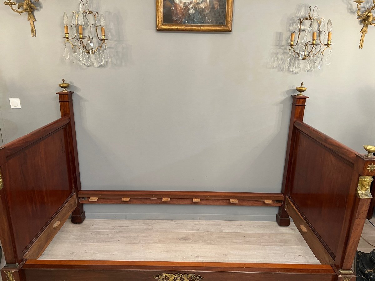 Jacob Desmalter, Attributed, Empire Mahogany Period Bed Return From Egypt Period Early Nineteenth Century-photo-3