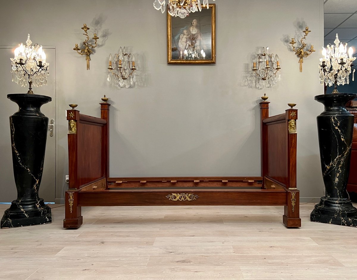 Jacob Desmalter, Attributed, Empire Mahogany Period Bed Return From Egypt Period Early Nineteenth Century-photo-4
