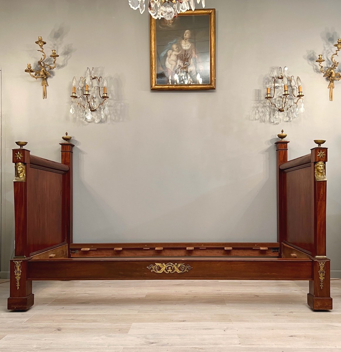 Jacob Desmalter, Attributed, Empire Mahogany Period Bed Return From Egypt Period Early Nineteenth Century