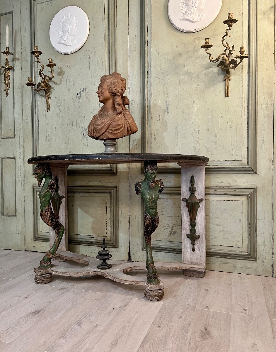 Rare Pair Of Consoles With Satyrs Nineteenth Time-photo-3
