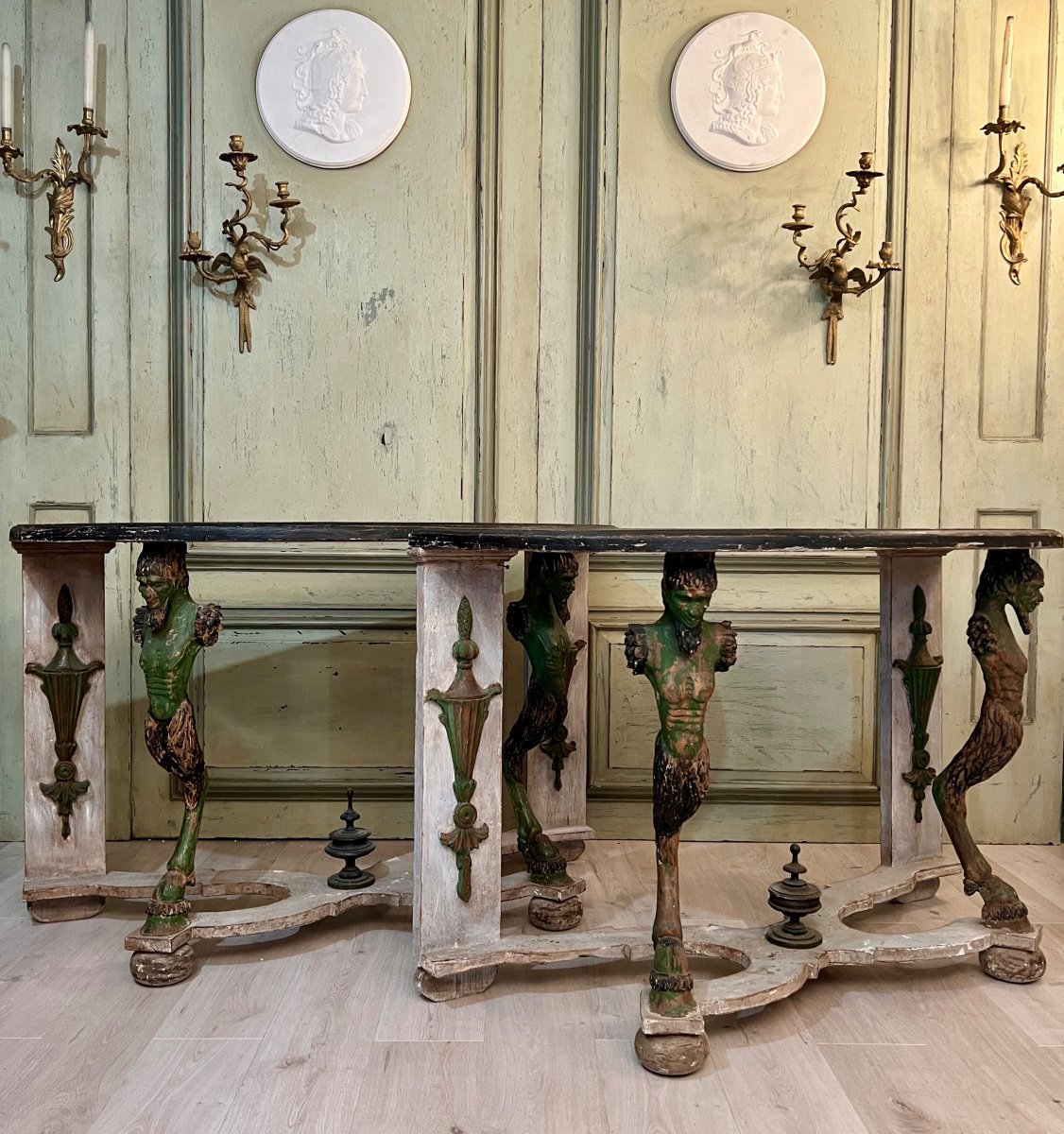 Rare Pair Of Consoles With Satyrs Nineteenth Time