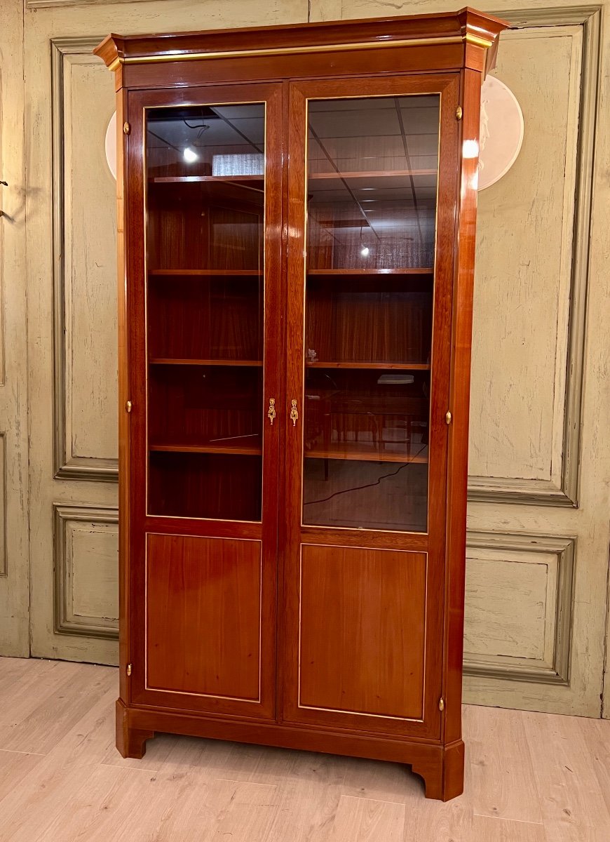 Rare Pair Of Louis XVI Mahogany Bookcases Mercier Frères In Paris-photo-4