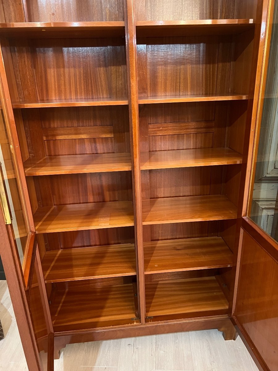 Rare Pair Of Louis XVI Mahogany Bookcases Mercier Frères In Paris-photo-5