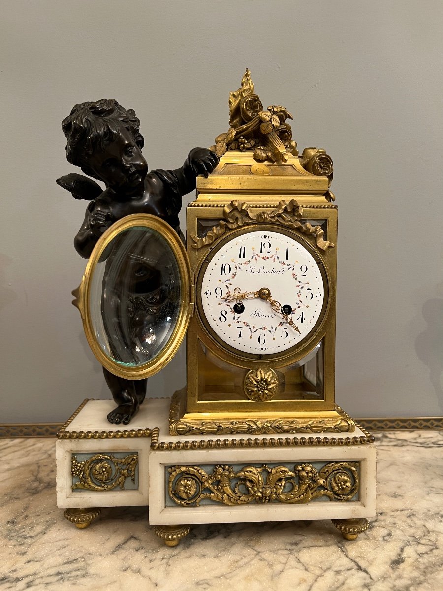 After Claudion, Louis XVI Style Fireplace Trim In Bronze Nineteenth Time-photo-3