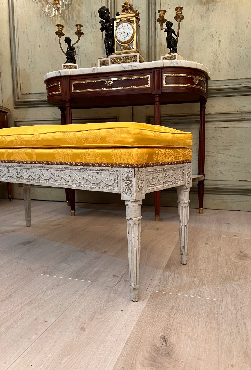 Bench In Lacquered And Carved Wood, Louis XVI Period Around 1780-photo-4