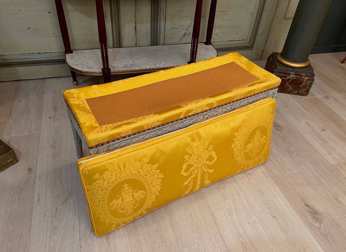 Bench In Lacquered And Carved Wood, Louis XVI Period Around 1780-photo-2