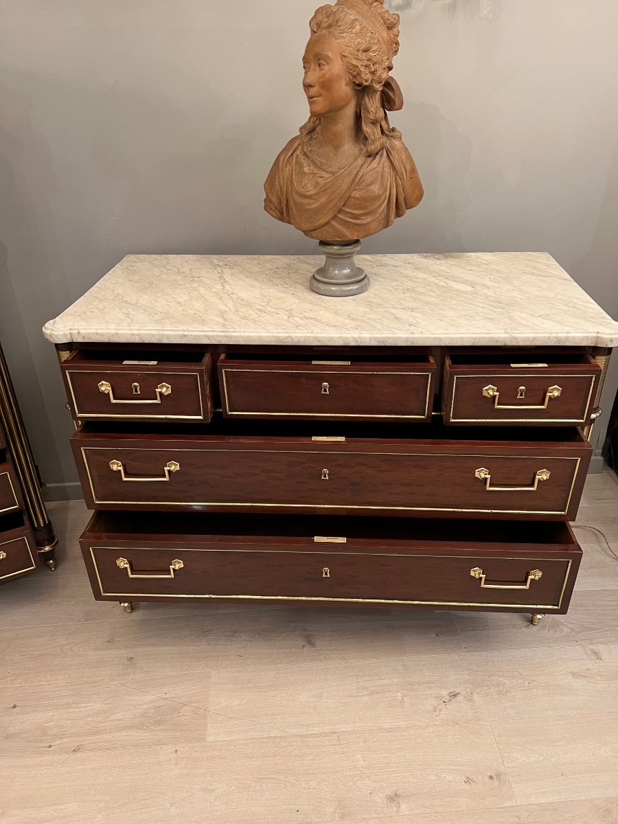 Jacob Desmalter, Chest Of Drawers Secretary Mahogany Louis XVI Period Late Eighteenth-photo-4