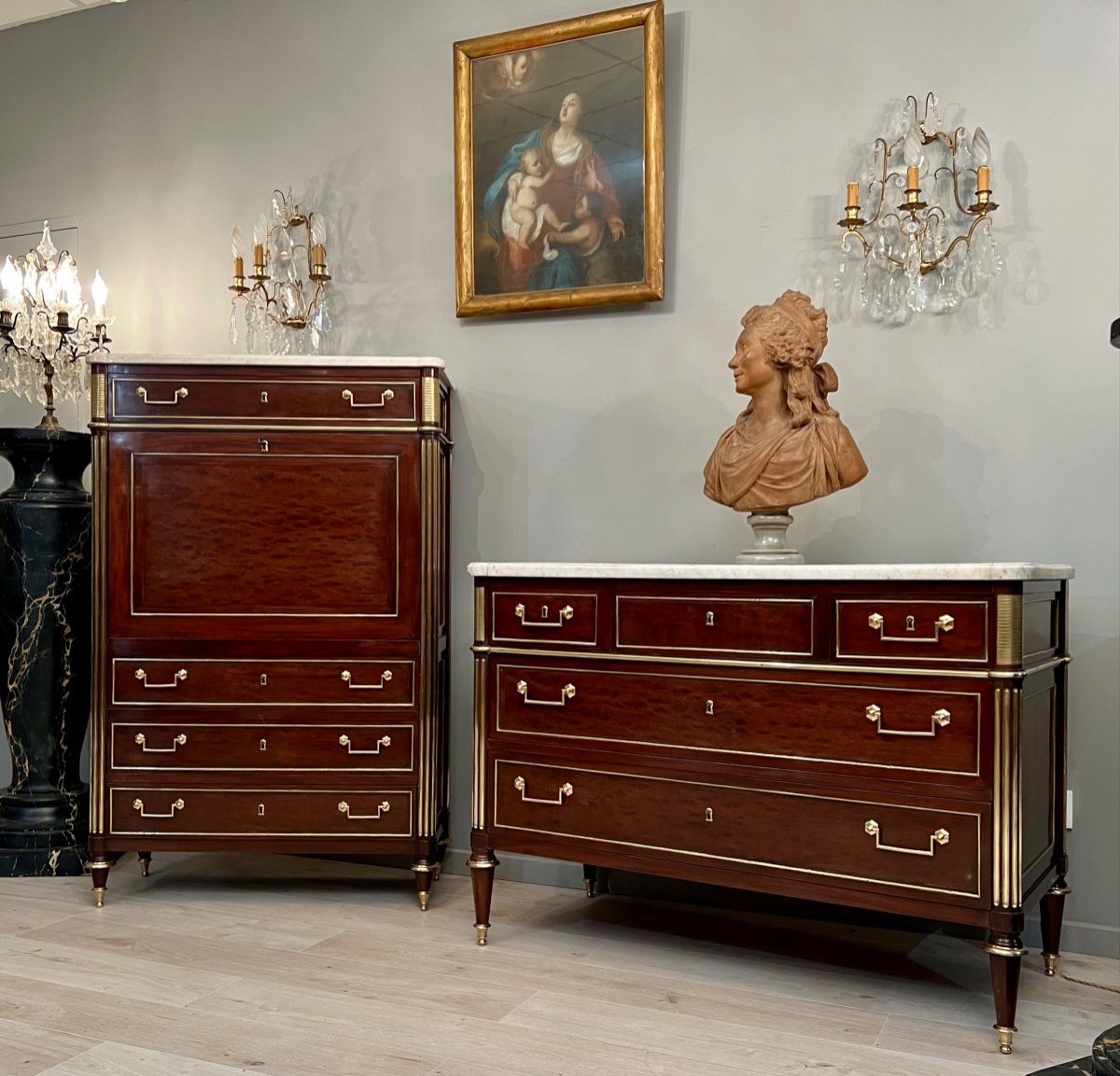 Jacob Desmalter, Chest Of Drawers Secretary Mahogany Louis XVI Period Late Eighteenth