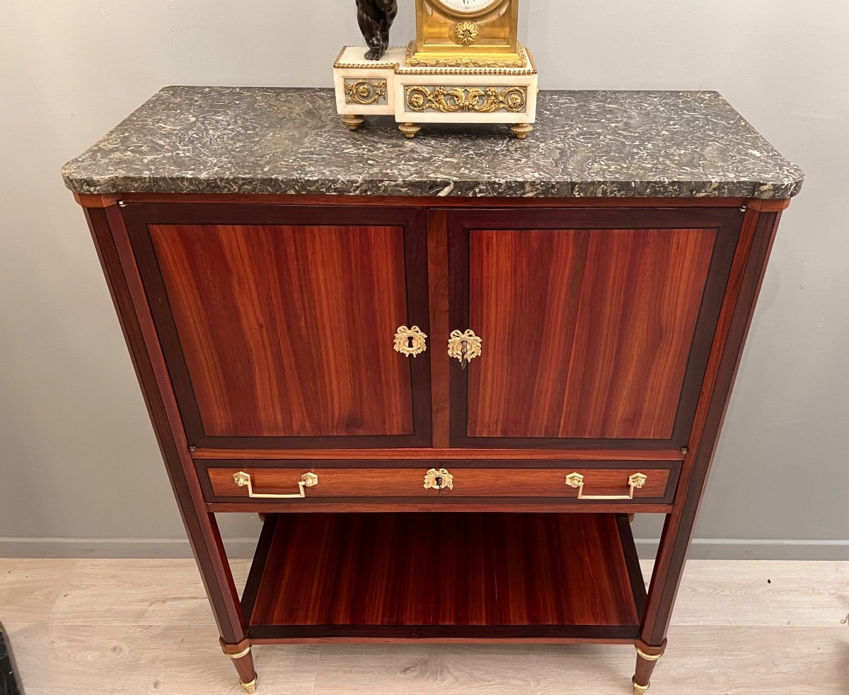 Interesting Small Serving Cabinet Louis XVI Period Parisian Work Circa 1780-photo-3