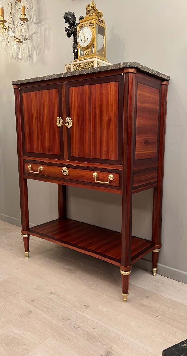 Interesting Small Serving Cabinet Louis XVI Period Parisian Work Circa 1780-photo-4