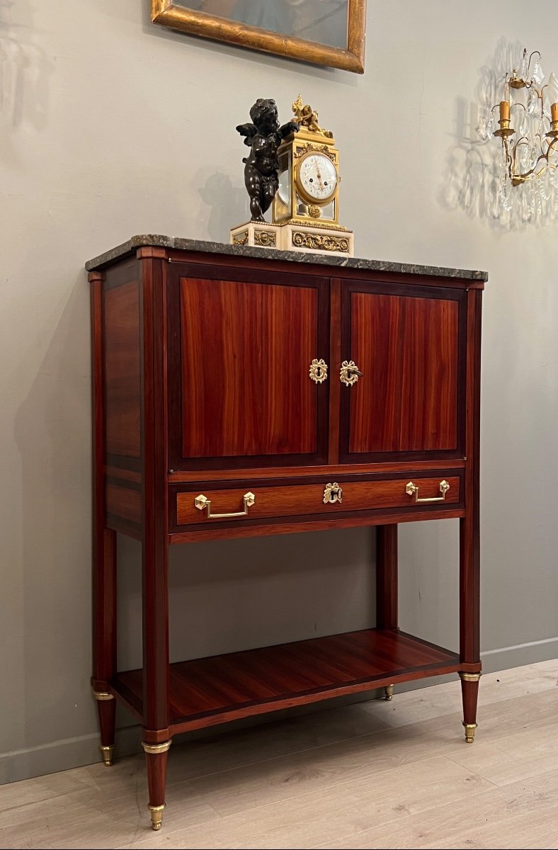 Interesting Small Serving Cabinet Louis XVI Period Parisian Work Circa 1780-photo-5