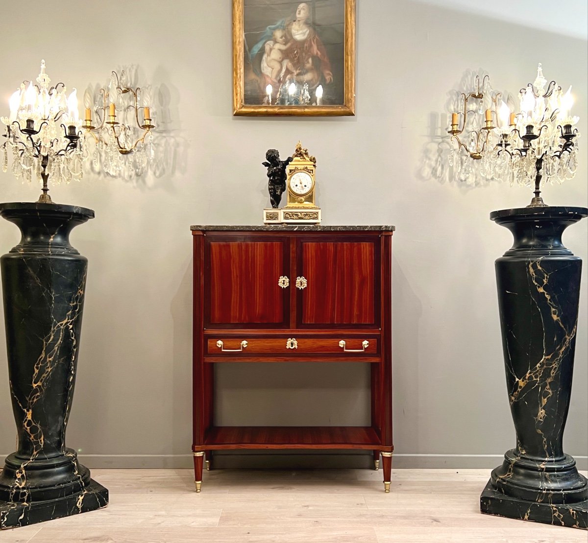 Interesting Small Serving Cabinet Louis XVI Period Parisian Work Circa 1780