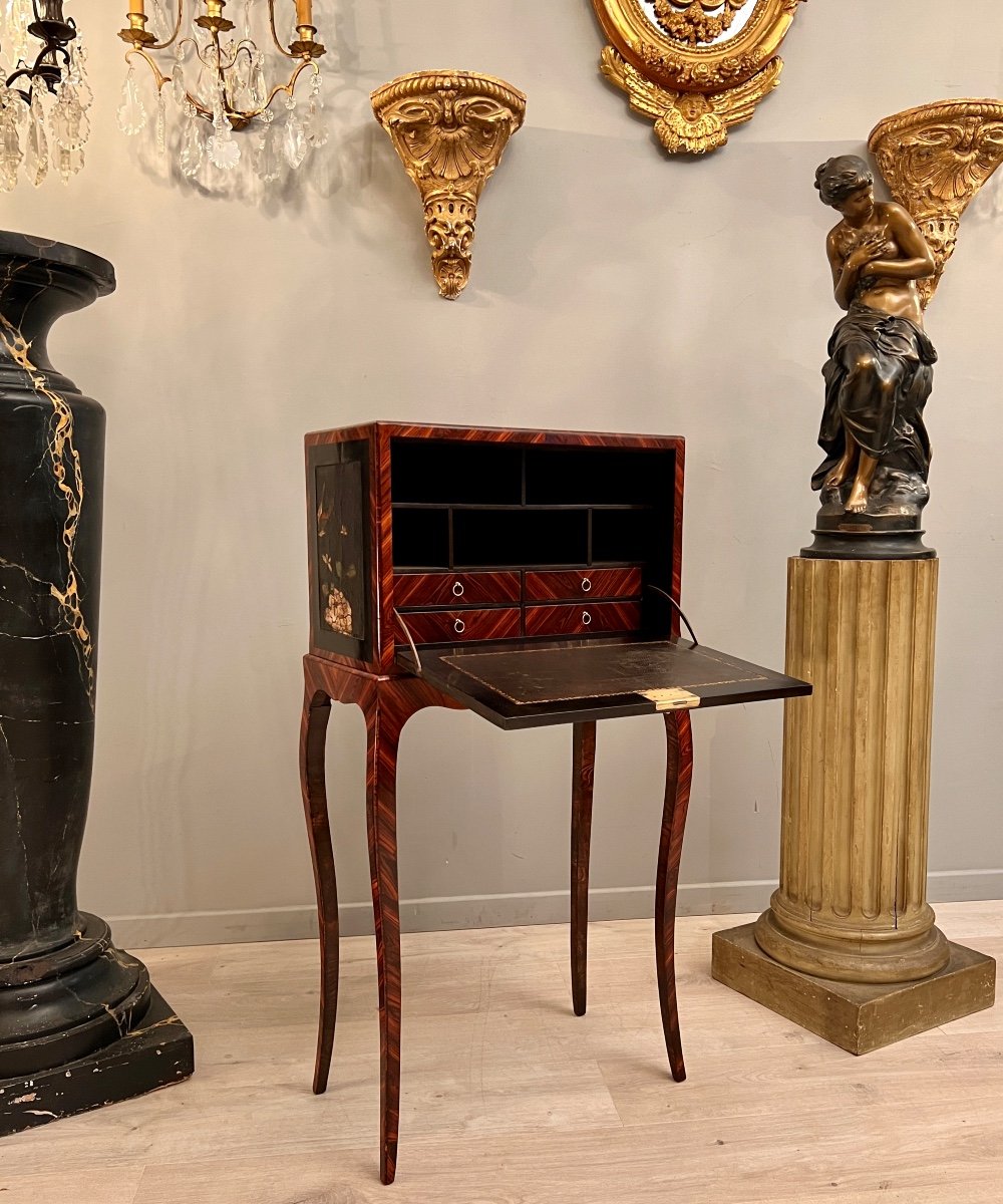 Small Louis XV Style Cabinet In Chinese Coromandel Lacquer Eighteenth Time-photo-3