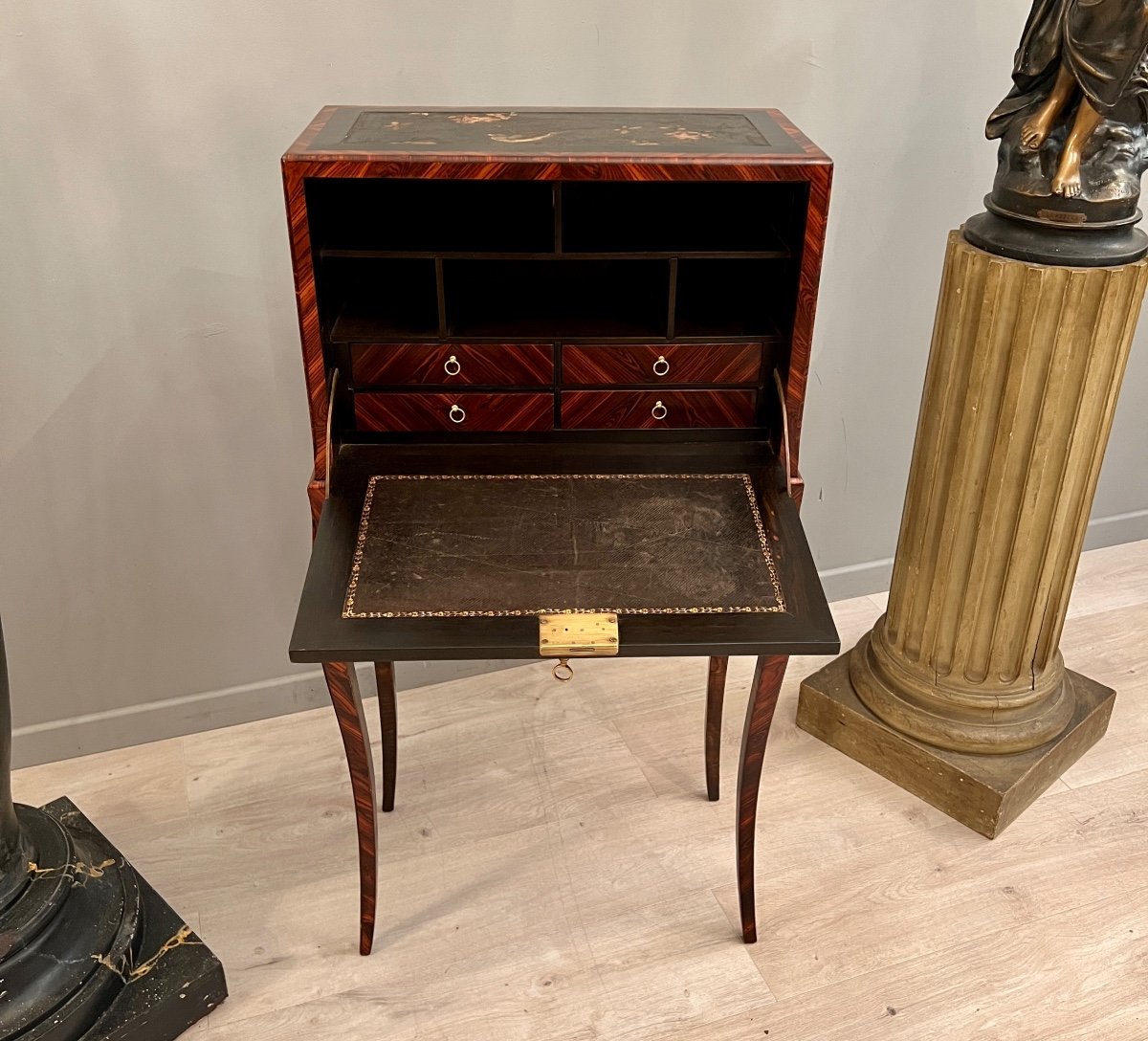Small Louis XV Style Cabinet In Chinese Coromandel Lacquer Eighteenth Time-photo-2