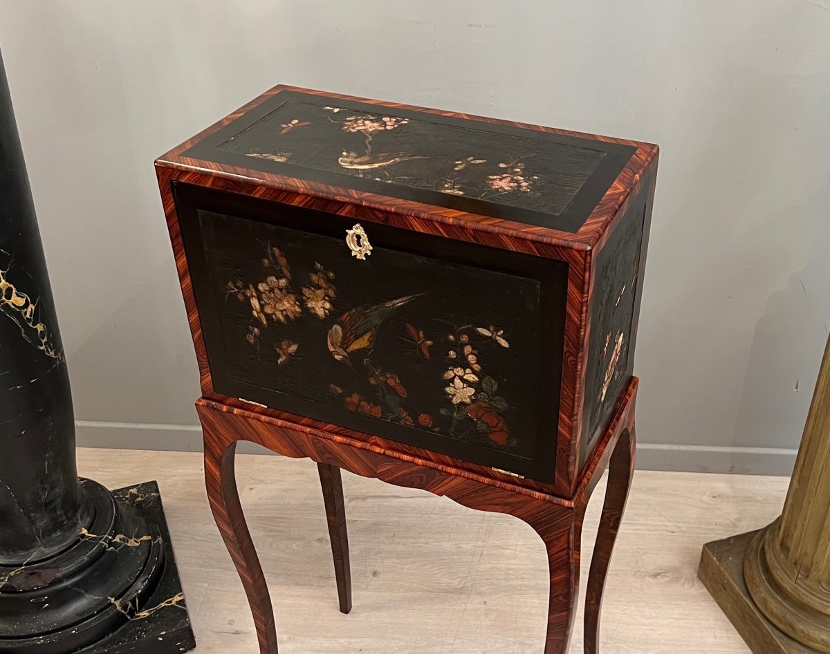 Small Louis XV Style Cabinet In Chinese Coromandel Lacquer Eighteenth Time-photo-3