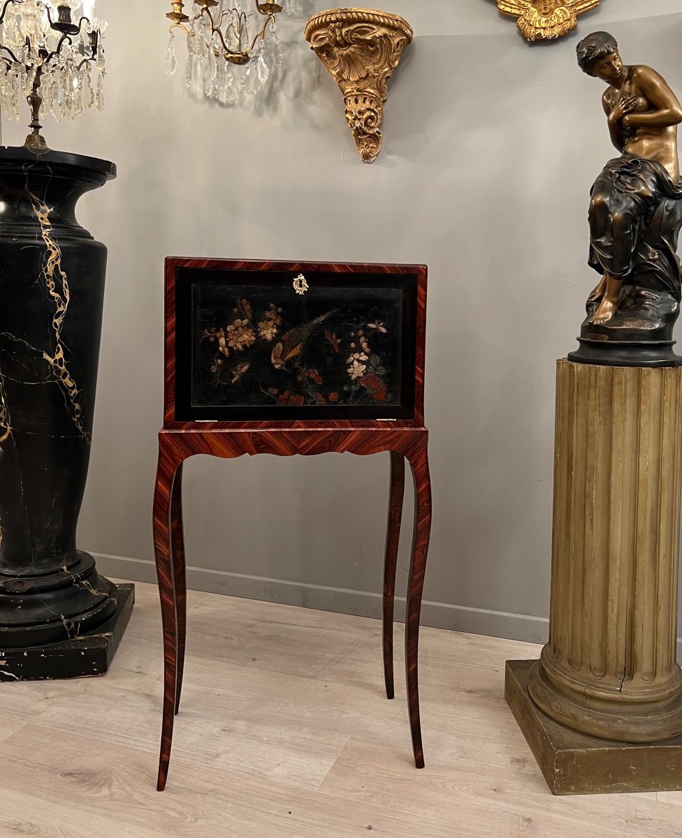 Small Louis XV Style Cabinet In Chinese Coromandel Lacquer Eighteenth Time-photo-6